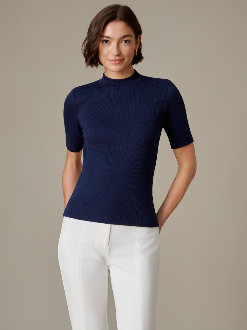J McLaughlin Jess Ribbed Top - Navy NEW
